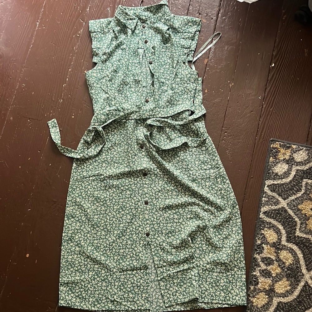 Green flower maxi dress